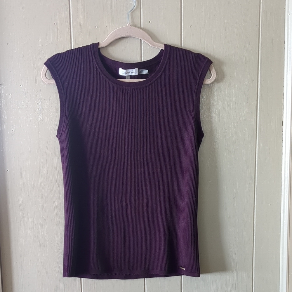 Calvin Klein Purple Sweater Vest Size Medium